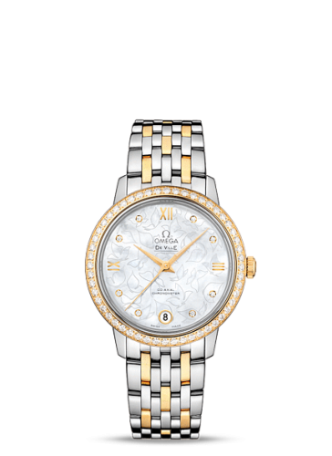 Omega De Ville Prestige Co-Axial 32.7 Stainless Steel / Yellow Gold / MOP Butterfly / Diamond / Bracelet